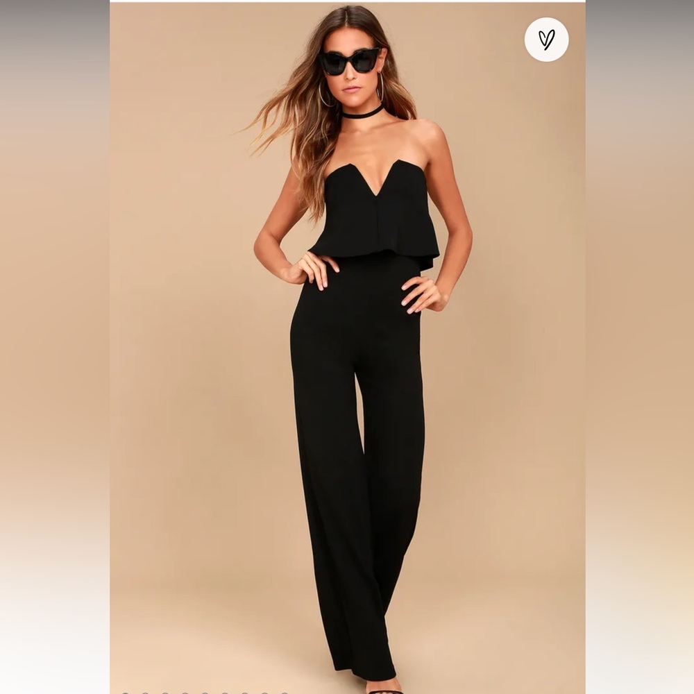 NWT Lulus Black Strapless Jumpsuit